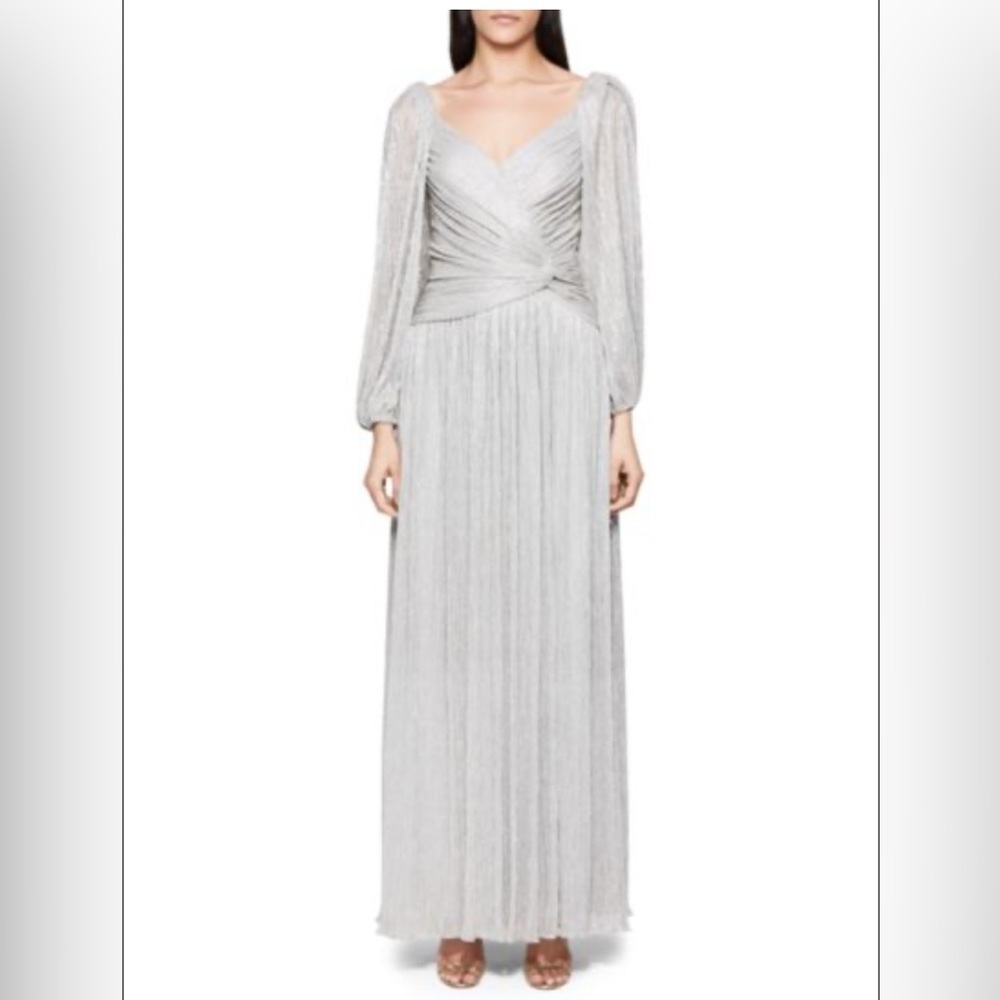 JONATHAN SIMKHAI Adele Metallic Plisse Gown